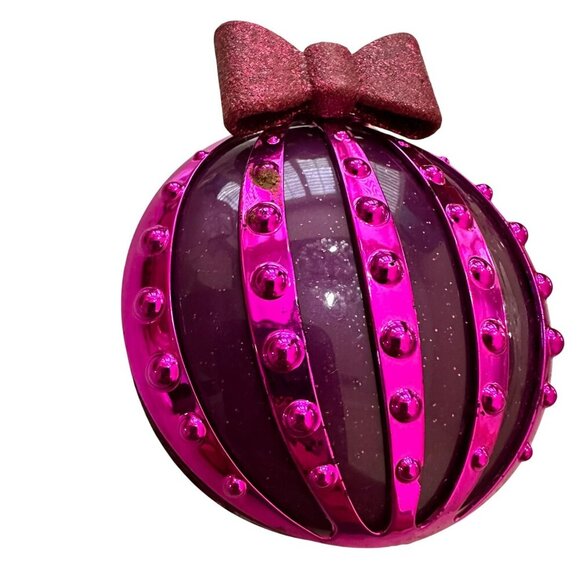 Bath & Body Works Purple Holiday Ornament Glitter Bow Air Freshener Scentportabl - Picture 5 of 8